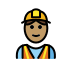 construction worker: medium skin tone on OpenMoji