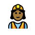woman construction worker: medium-dark skin tone on OpenMoji