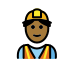 man construction worker: medium-dark skin tone on OpenMoji
