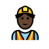 man construction worker: dark skin tone on OpenMoji