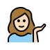 woman tipping hand: light skin tone on OpenMoji