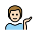 man tipping hand: light skin tone on OpenMoji