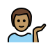 man tipping hand: medium skin tone on OpenMoji