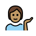 person tipping hand: medium skin tone on OpenMoji