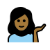 woman tipping hand: medium-dark skin tone on OpenMoji