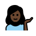 woman tipping hand: dark skin tone on OpenMoji