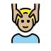 man getting massage: medium-light skin tone on OpenMoji