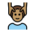 man getting massage: medium skin tone on OpenMoji