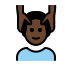 man getting massage: dark skin tone on OpenMoji