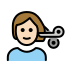 person getting haircut: light skin tone on OpenMoji