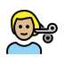 man getting haircut: medium-light skin tone on OpenMoji