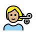 person getting haircut: medium-light skin tone on OpenMoji