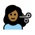 woman getting haircut: medium-dark skin tone on OpenMoji
