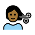 person getting haircut: medium-dark skin tone on OpenMoji