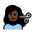 woman getting haircut: dark skin tone on OpenMoji