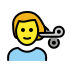 man getting haircut on OpenMoji