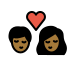 kiss: medium-dark skin tone on OpenMoji