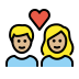 couple with heart: medium-light skin tone on OpenMoji