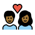 couple with heart: medium-dark skin tone on OpenMoji