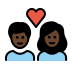 couple with heart: dark skin tone on OpenMoji