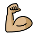 flexed biceps: medium-light skin tone on OpenMoji