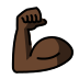 flexed biceps: dark skin tone on OpenMoji