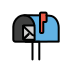 open mailbox with raised flag on OpenMoji