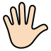 hand with fingers splayed: light skin tone on OpenMoji