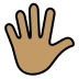 hand with fingers splayed: medium skin tone on OpenMoji