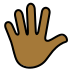 hand with fingers splayed: medium-dark skin tone on OpenMoji