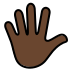hand with fingers splayed: dark skin tone on OpenMoji