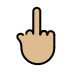 middle finger: medium-light skin tone on OpenMoji