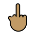 middle finger: medium skin tone on OpenMoji
