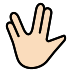 vulcan salute: light skin tone on OpenMoji