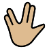 vulcan salute: medium-light skin tone on OpenMoji
