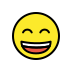 grinning face with smiling eyes on OpenMoji