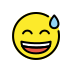 grinning face with sweat on OpenMoji