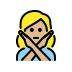 woman gesturing NO: medium-light skin tone on OpenMoji