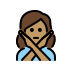 woman gesturing NO: medium skin tone on OpenMoji