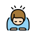 man bowing: light skin tone on OpenMoji