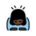 woman bowing: dark skin tone on OpenMoji