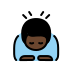 man bowing: dark skin tone on OpenMoji