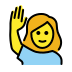 woman raising hand on OpenMoji