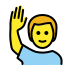 man raising hand on OpenMoji