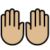 raising hands: medium-light skin tone on OpenMoji