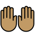 raising hands: medium skin tone on OpenMoji