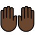 raising hands: dark skin tone on OpenMoji