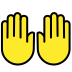 raising hands on OpenMoji