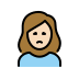 woman frowning: light skin tone on OpenMoji
