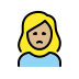 woman frowning: medium-light skin tone on OpenMoji